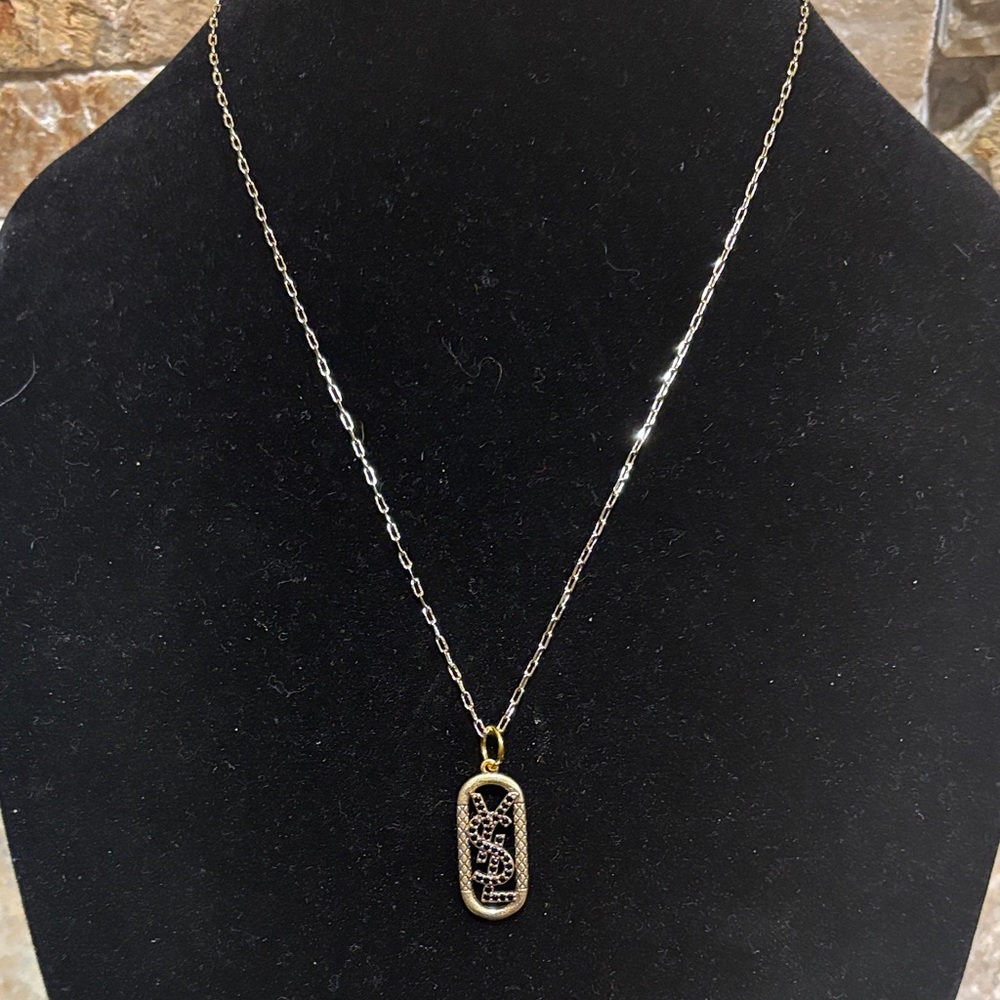 Elegant Gold YSL Pendant Necklace